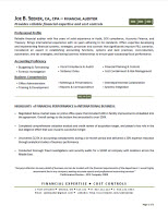 Sample Resume: Financial Sample Resume: Financial